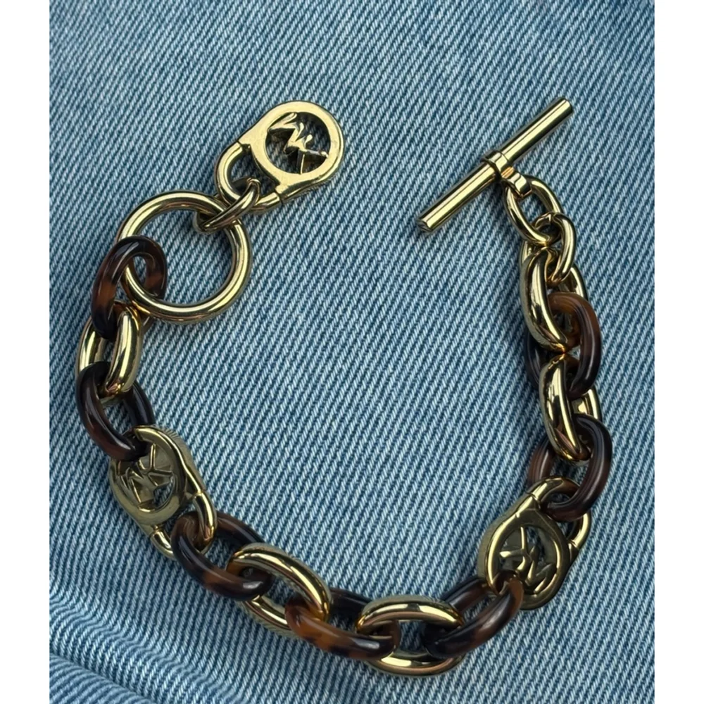 Women's Michael Kors Bracelet Gold and Brown - Picture 1 of 2